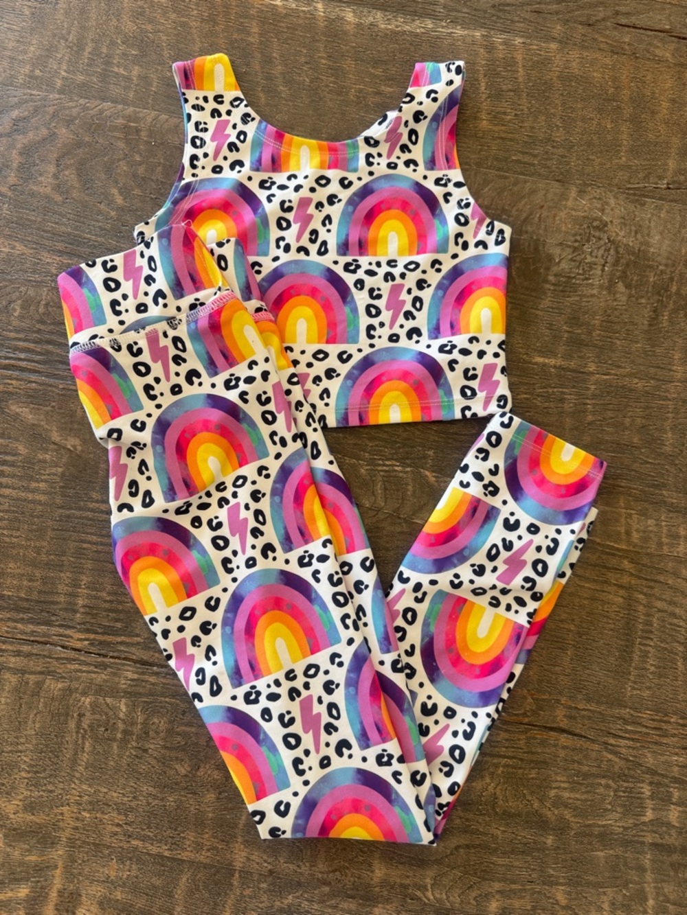 Lola + The Boys Rainbow Flash Athletic Set Like New (Sold Out)